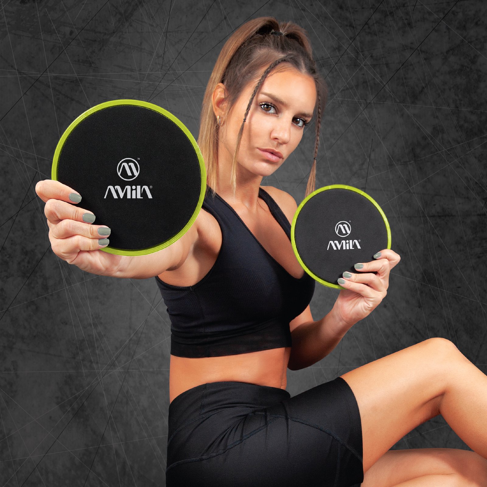 Δίσκοι Ολίσθησης AMILA Gliding Pads Lime 95954 - Image 3