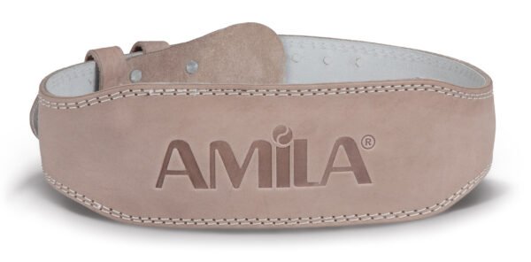 Ζώνη Άρσης Βαρών AMILA Δερμάτινη Μπεζ A Quality L 44302