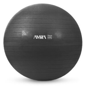 GymBall 75cm Μαύρη Bulk 48417