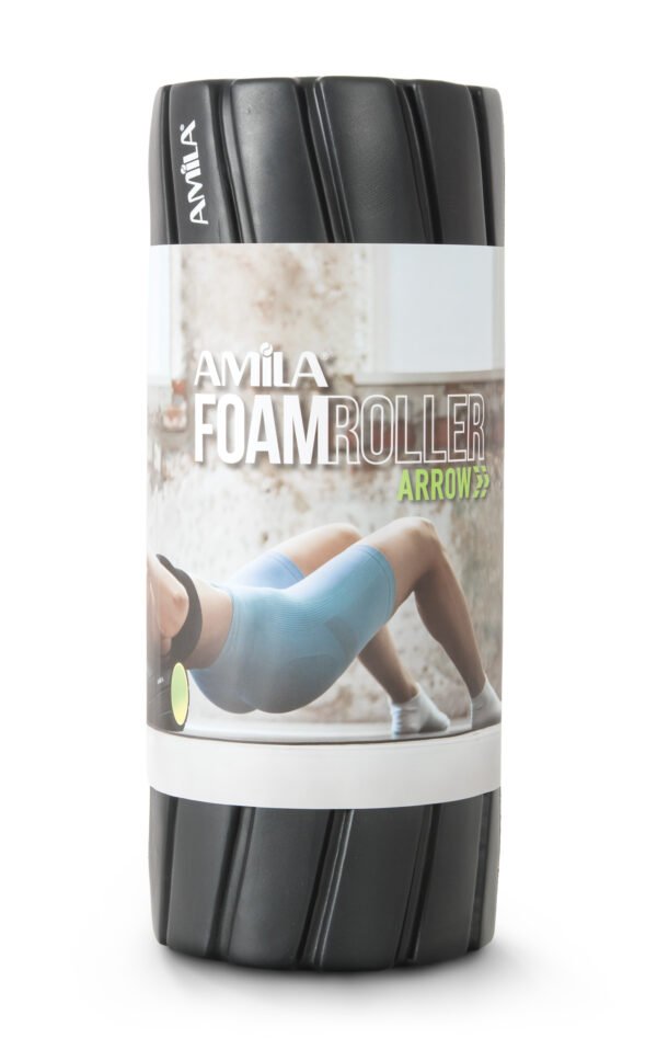 AMILA Foam Roller Arrow Φ14x33cm Μαύρο/Λάιμ 96828 - Image 4