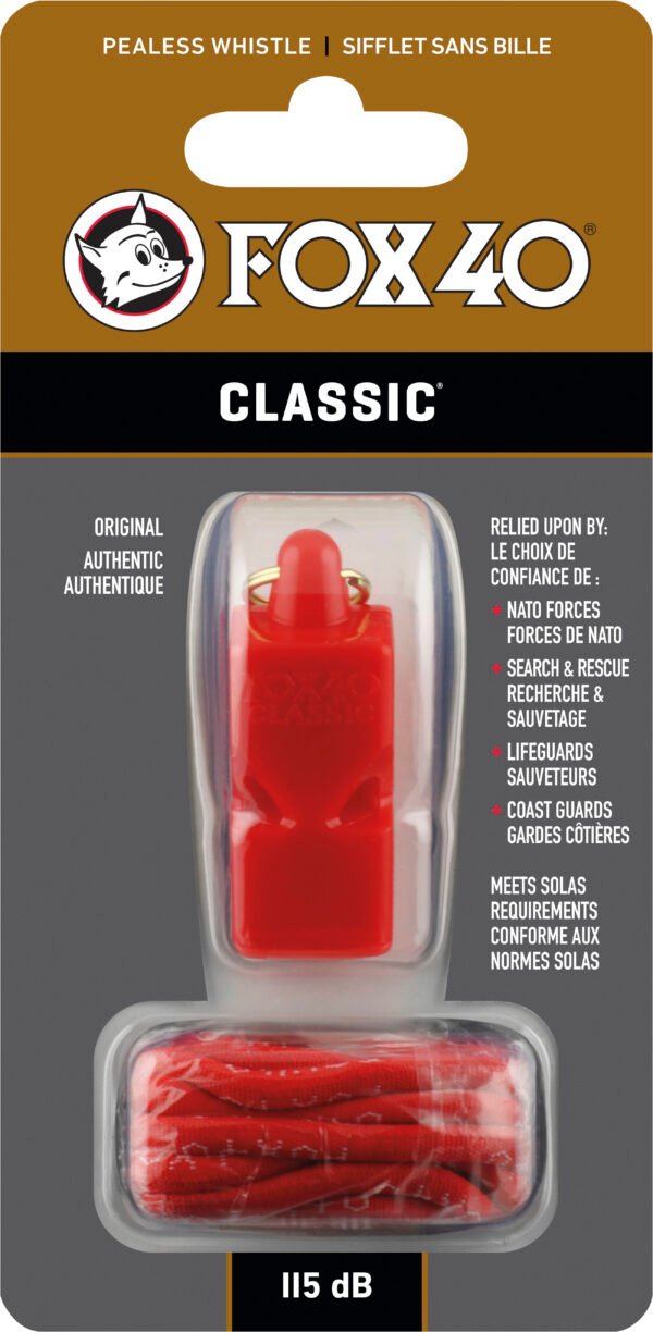 Σφυρίχτρα FOX40 Classic Safety Κόκκινη με Κορδόνι 99030108 - Image 4