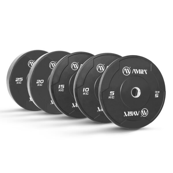 Δίσκος AMILA Black W Bumper Slim 50mm 10Kg 84842 - Image 4