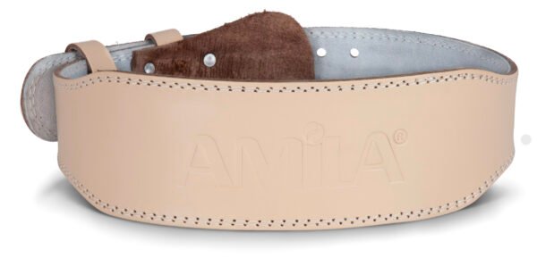 Ζώνη Άρσης Βαρών AMILA Δερμάτινη Μπεζ A Quality XL 8331004