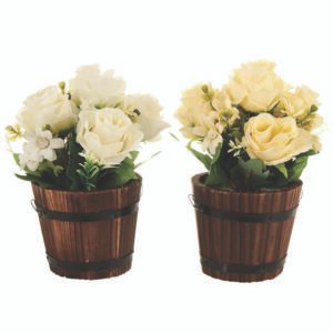 Γλαστράκι πλαστικό με λουλούδια 23cm [87059503079] - (Περιλαμβάνει 2 τεμ)