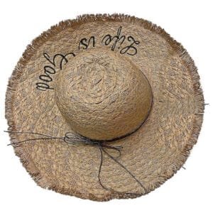 Καπέλο γυναικείο ψαθόχαρτο life is good Φ43cm SUMMERtiempo 622745 - ΚΑΦΕ (1ΤΕΜ) - (42-2725)