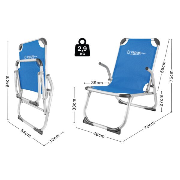 Καρεκλάκι Παραλίας ESCAPE Plus Μπλε 15616 - Image 6