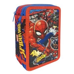 Κασετίνα Γεμάτη Τριπλή Spiderman 19,5x12,5x7cm Spiderman 1004Ε-14062 - (1ΤΕΜ) - (50-2795)