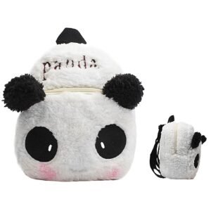 Τσάντα Πλάτης Νηπίου Βελούδινη Panda 26x24x10cm JustNote 703027 - (1ΤΕΜ) - (50-3007)