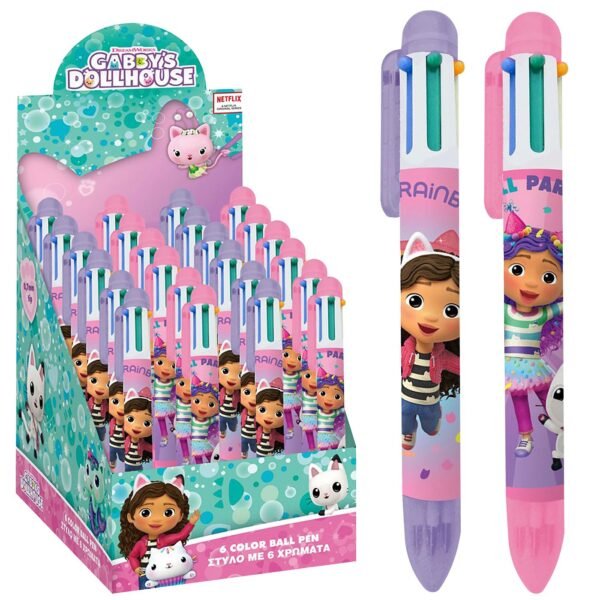 Στυλό 6 Χρωμάτων Gabbys Dollhouse Gabbys Dollhouse 000574053 - (24ΤΕΜ) - (50-3340)