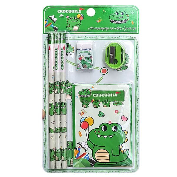 Σχολικό σετ=6τεμ Κροκόδειλος 23χ12cm JustNote 703445 - (1ΣΕΤ) - (50-3425)