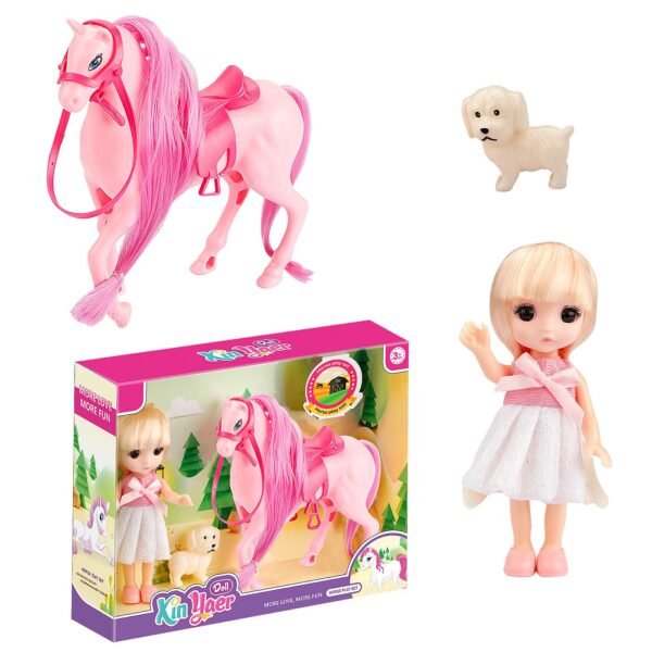 Κούκλα 15cm & Άλογο 14cm 26x20x6cm ToyMarkt 98262 - (1ΤΕΜ) - (78-242)