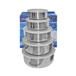 Δοχεία Τροφίμων Inox σετ=5τεμ 18x6cm/16cm/14cm/12cm/10cm Homie 101138 - (1ΣΕΤ) - (81-118)