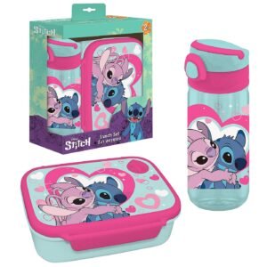 Σετ 2 τεμ Stitch Φαγητοδοχείο 800ml & Παγούρι 500ml Φαγητοδοχείο 800ml, Παγούρι με Καλαμάκι 500ml Stitch 00056109 - (1ΣΕΤ) - (50-3554)