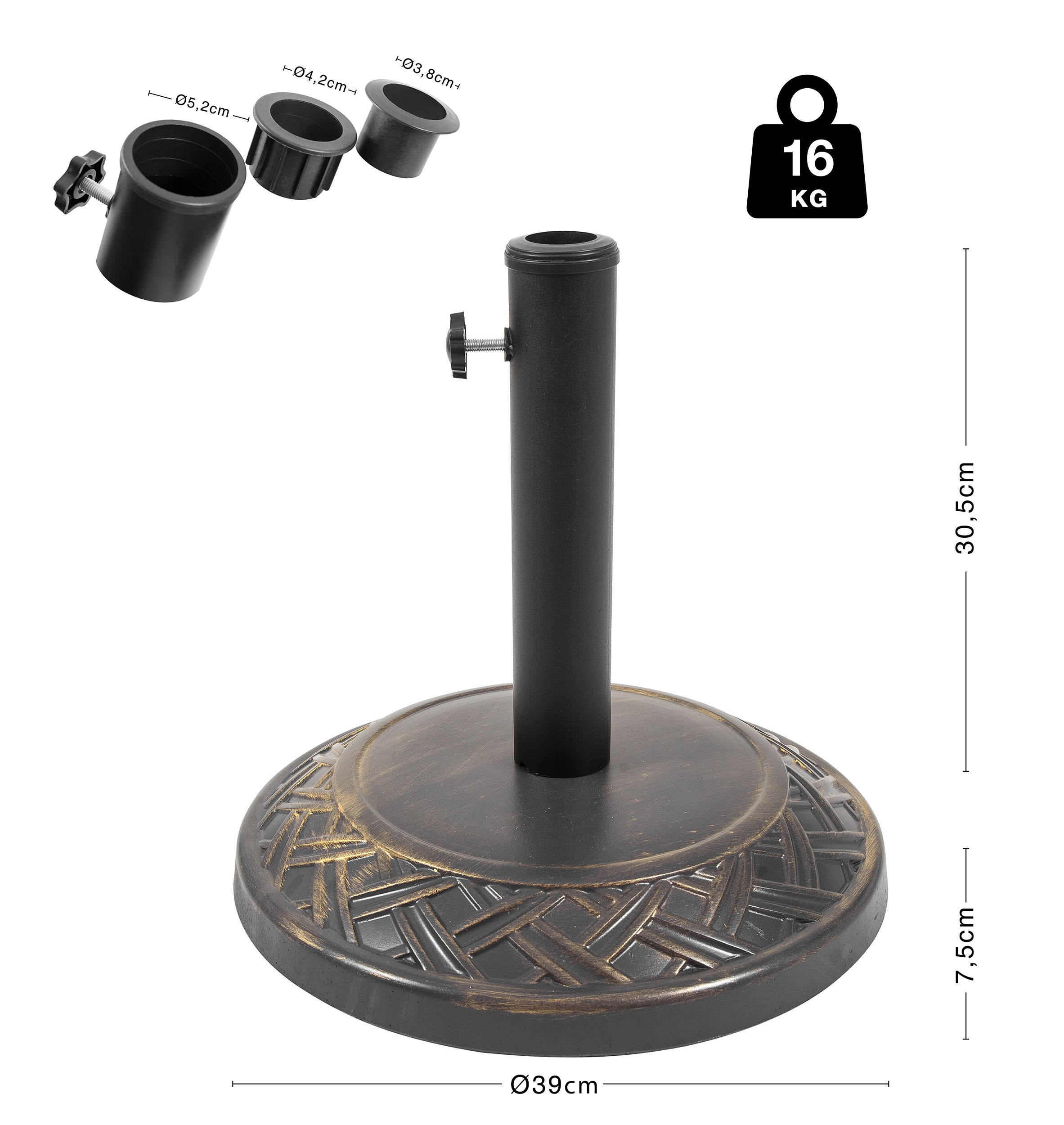 Βάση Ομπρέλας Στρογγυλή Τσιμεντένια 16Kg 12076 - Image 3
