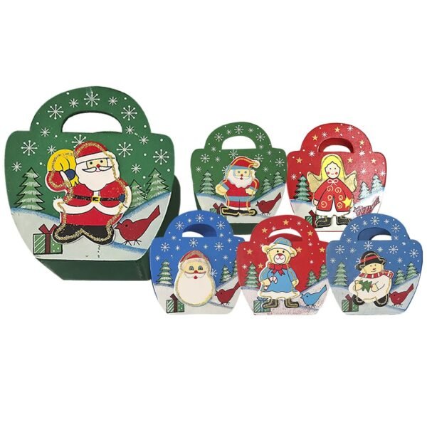 Καλαθάκι με Χερούλι Ξύλινο 11x10x5,5cm Xmasfest 1132696 - Τυχαίο-Χρώμα-Σχέδιο-Επιλογή - (1ΤΕΜ) - (93-2676)