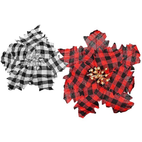 Λουλούδι Υφασμάτινο Καρώ ø23cm Xmasfest 1133657 - Τυχαίο-Χρώμα-Σχέδιο-Επιλογή - (12ΤΕΜ) - (93-3637)