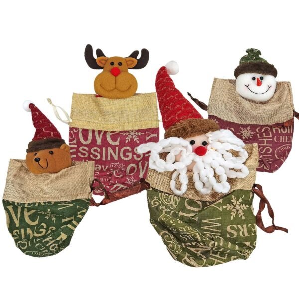 Τσαντάκι Πουγκί Λινάτσα με Φιγούρα Xmas 24x16cm Xmasfest 1133695 - Τυχαίο-Χρώμα-Σχέδιο-Επιλογή - (1ΤΕΜ) - (93-3675)