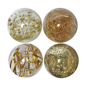 Μπάλες με Γέμιση Ντεκόρ πακ=4τεμ φ10 ø10cm Xmasfest 1132545 - Χρυσό - (1ΠΑΚ) - (93-2525)
