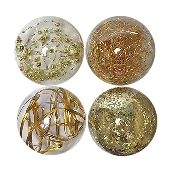 Μπάλες με Γέμιση Ντεκόρ πακ=4τεμ φ10 ø10cm Xmasfest 1132545 - Χρυσό - (1ΠΑΚ) - (93-2525)