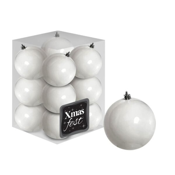 Μπάλες Λευκές 12τεμ φ4 ø4cm Xmasfest 1132541 - (1ΠΑΚ) - (93-2521)