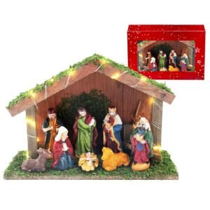 Φάτνη Ξύλινη με led 30x20x10cm Xmasfest 1133465 - (1ΤΕΜ) - (93-3445)