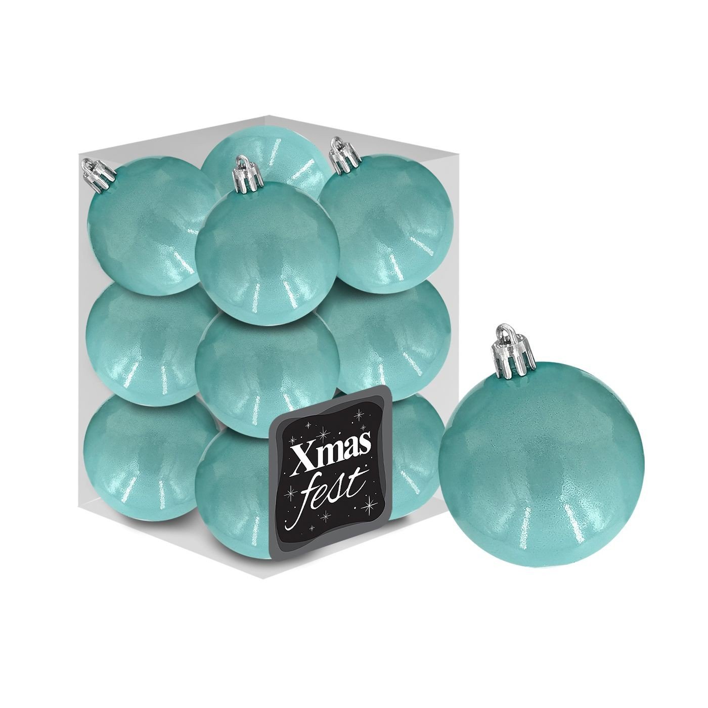 Μπάλες Γυαλιστερές Θαλασσί πακ=12τεμ φ4 ø4cm Xmasfest 1133556 - (1ΠΑΚ) - (93-3536)