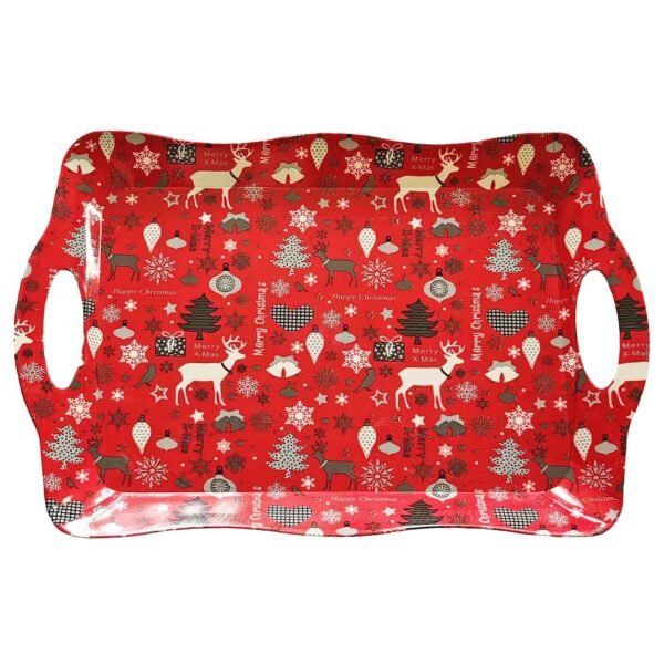 Δίσκος Πλαστικός Ορθογώνιος Merry Christmas με Μπάλες 38x26cm Xmasfest 1133871 - (1ΤΕΜ) - (93-3851)