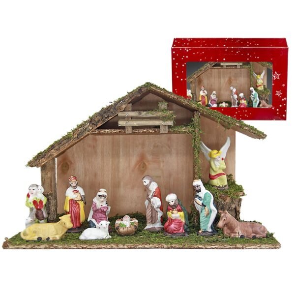 Φάτνη Ξύλινη Πολύ Μεγάλη 37x24cm Xmasfest 113938 - (1ΤΕΜ) - (93-918)