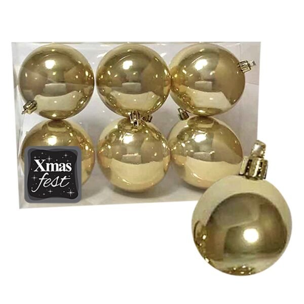 Μπάλες Περλέ Χρυσές πακ=6τεμ φ6 ø6cm Xmasfest 1132565 - (1ΠΑΚ) - (93-2545)