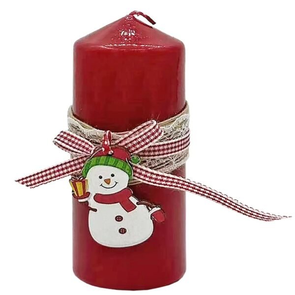 Κερί Κολώνα με Χιονανθρωπο & Φιόγκο 12x5cm Xmasfest 1133849 - (16ΤΕΜ) - (93-3829)