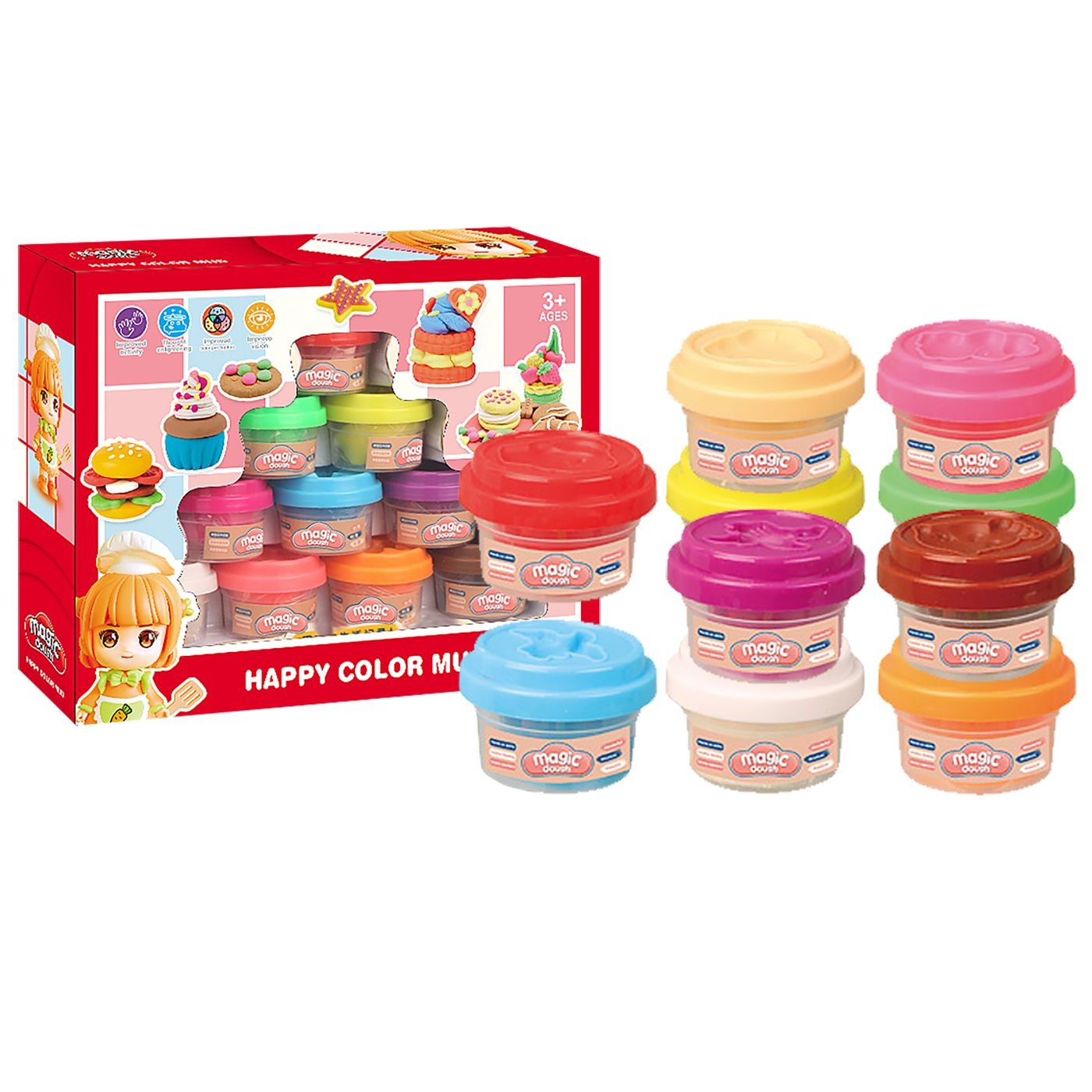 Κουτί 10 Χρώματα Ζύμη 26x20x6cm ToyMarkt 913642 - (1ΤΕΜ) - (71-3622)