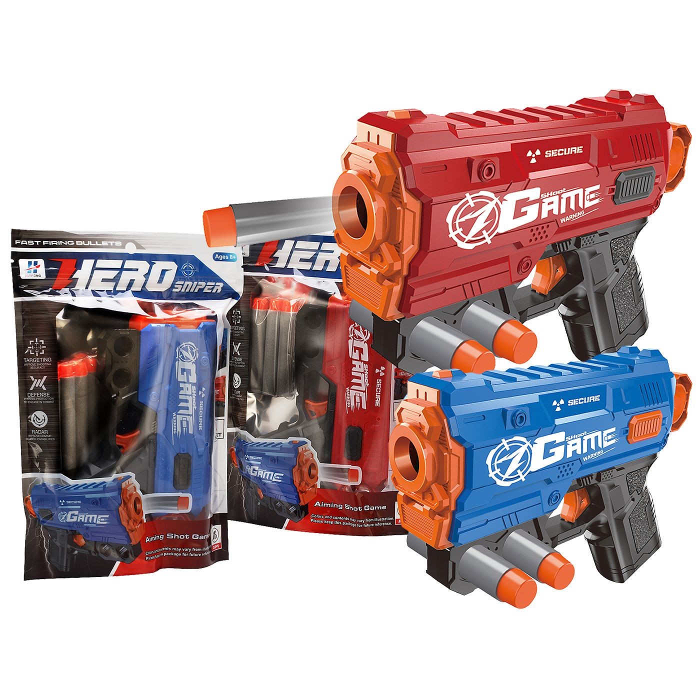 Χοντρό Πιστολάκι με 4 Βελάκια 17x23x4cm ToyMarkt 88883 - Τυχαίο-Χρώμα-Σχέδιο-Επιλογή - (1ΤΕΜ) - (68-863)