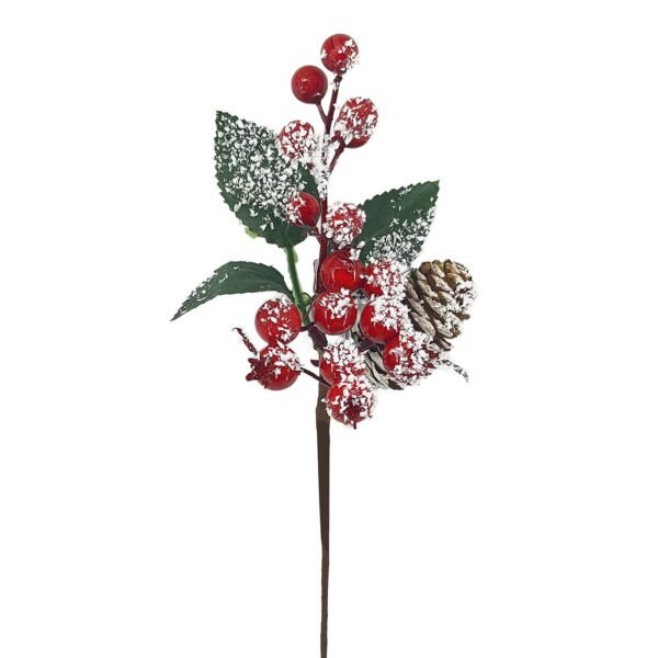 Κλαδί με γκι Χιονισμένα & Κουκουνάρι 27cm Xmasfest 1133897 - (1ΤΕΜ) - (93-3877)