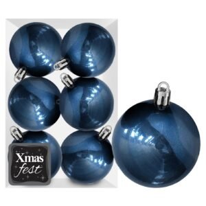Μπάλες Γυαλιστερές Σκούρο Πετρόλ πακ=6τεμ φ10 ø10cm Xmasfest 1133567 - (1ΠΑΚ) - (93-3547)