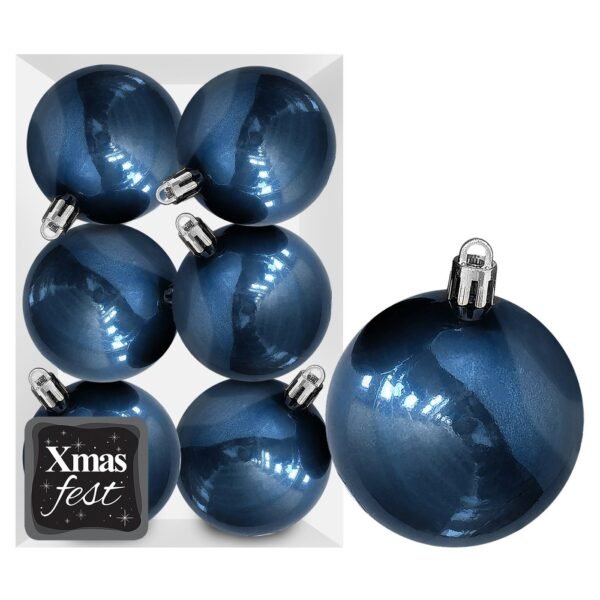Μπάλες Γυαλιστερές Σκούρο Πετρόλ πακ=6τεμ φ10 ø10cm Xmasfest 1133567 - (1ΠΑΚ) - (93-3547)