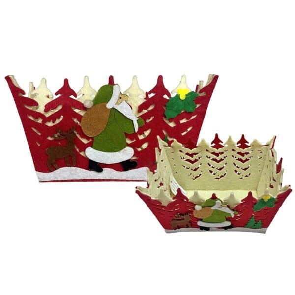 Καλάθι Τσόχινο Xmas Χωριό 20x15x11cm Xmasfest 1132724 - Τυχαίο-Χρώμα-Σχέδιο-Επιλογή - (1ΤΕΜ) - (93-2704)