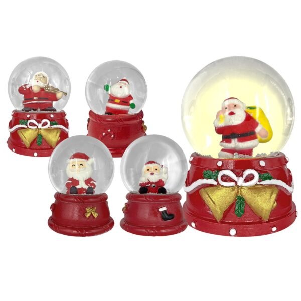 Χιονόμπαλα Άγιος με φως ø6,5cm ø6,5x9cm Xmasfest 113623 - Τυχαίο-Χρώμα-Σχέδιο-Επιλογή - (6ΤΕΜ) - (93-603)