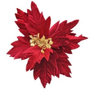 Λουλούδι Αλεξανδρινό Μεσαίο Μπορντώ Βελουτέ ø27cm Xmasfest 1133766 - (6ΤΕΜ) - (93-3746)