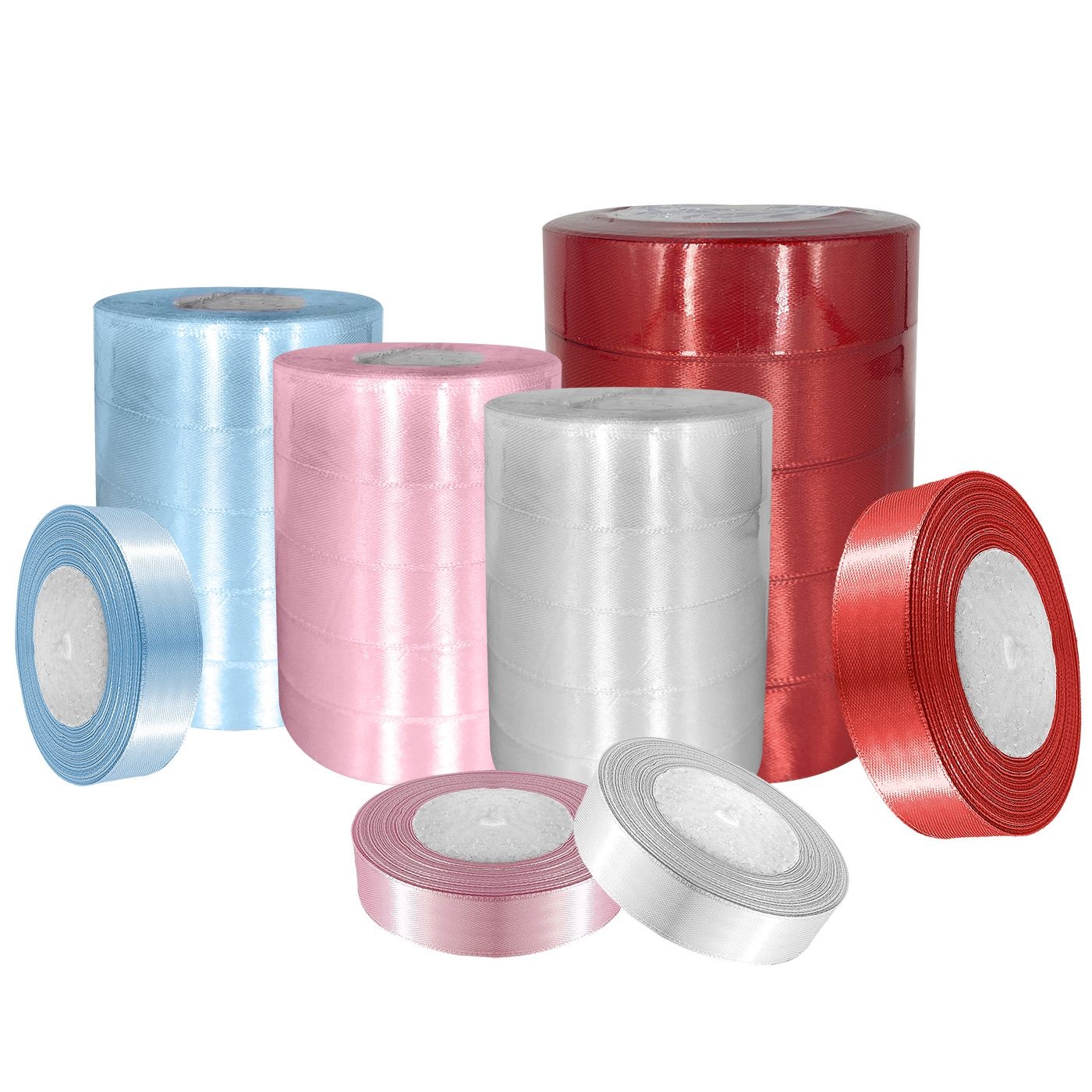 Κορδέλα Σατέν Μονόχρωμη 23mx2,5cm JustNote 39167 - Άσπρο - (5ΤΕΜ) - (19-147) - Image 2