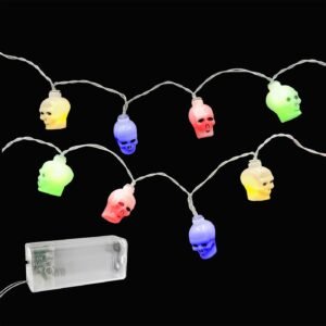 20 Λαμπάκια LED Μπαταρίας Νεκροκεφαλές Πολύχρωμα με Controller IP20 2,3m Xmasfest 1133889 - (1ΤΕΜ) - (93-3869)