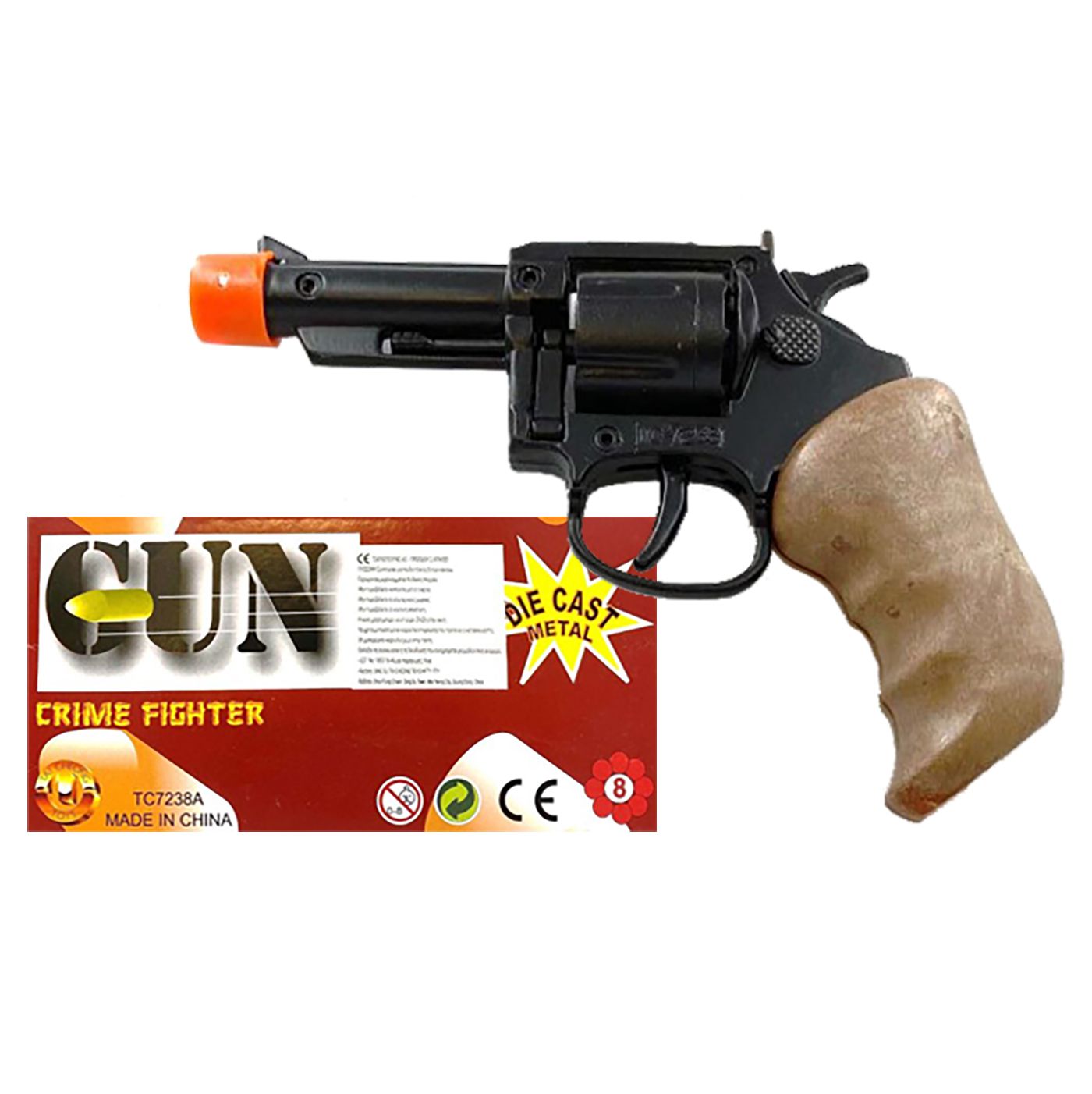 Περίστροφο Μεταλλικό 8σφαιρο 16x8cm Carnavalista 23236 - (1ΤΕΜ) - (3-216)