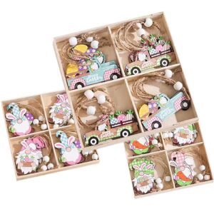 Στολίδια Ξύλινα Αμάξια, Λαγουδάκια Σετ=12 τεμ 6cm Bunny's 932264 - (1ΣΕΤ) - (73-2244)