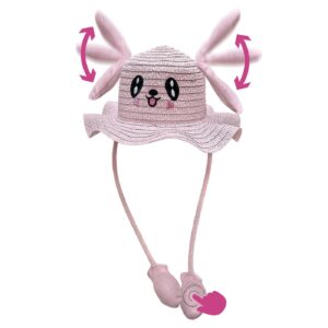 Καπέλο Ψαθόχαρτο με Αυτάκια Κίνηση ø31cm SummerTiempo 623355 - Ροζ - (1ΤΕΜ) - (42-3335)