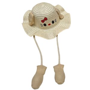 Καπέλο Ψαθόχαρτο με Αυτάκια Κίνηση ø31cm SummerTiempo 623355 - Μπεζ - (1ΤΕΜ) - (42-3335)