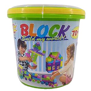 Κουβάς με 70 Τουβλάκια. 3+ Ετών ø23,5x24cm ToyMarkt 95462 - (1ΤΕΜ) - (75-442)