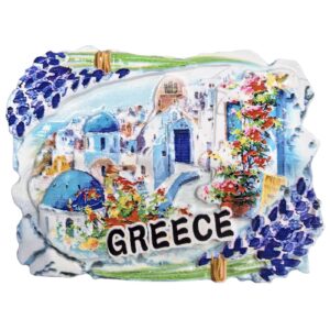 Μαγνητάκι Κεραμικό Greek Village Flowers 7,5x5cm SummerTiempo 623342 - (12ΤΕΜ) - (42-3322)