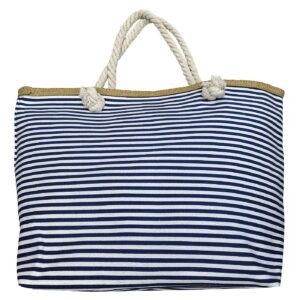 Τσάντα Παραλίας Μπλε Ριγέ 57x37x17cm SummerTiempo 623368 - (1ΤΕΜ) - (42-3348)