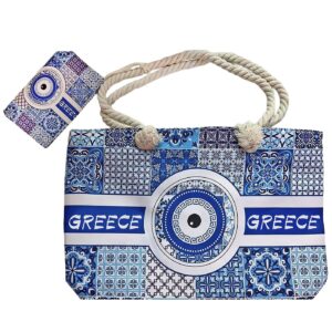 Τσάντα Παραλίας Μάτι σετ με Νεσεσέρ 55x37x17cm & 19x12cm SummerTiempo 623369 - (1ΣΕΤ) - (42-3349)