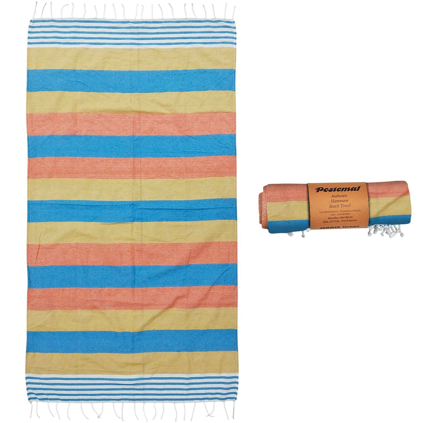 Πετσέτα Θαλάσσης Pestemal Tutti Frutti ~280g 90x180cm SummerTiempo 623195 - Τυχαίο-Χρώμα-Σχέδιο-Επιλογή - (1ΤΕΜ) - (42-3175)