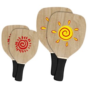 Ρακέτες Ξύλινες Παραλίας Ήλιος με Λαβή 40x22x1,2cm SummerTiempo 623333 - Τυχαίο-Χρώμα-Σχέδιο-Επιλογή - (1ΖΕΥ) - (42-3313)